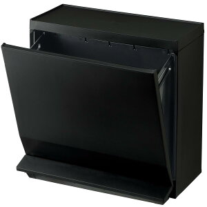 リス(RISU) ゴミ箱 ダストボックス SOLOW通路で使えるペダル分別スト ッカー 1段 22.5L ブラック 日本製 大きく開く 薄型 抗菌 加工 おしゃれ キッチン シンプルなデザイン キャスター付き 収納に