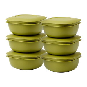 ライクイット (like-it) 蒸気であたためる冷凍ごはん容器 6個組 LBK-21 6P セット グリ ーン 一膳分(160〜200g) 水切れの良い ミニザル付き (電子レンジ/食器洗い乾燥機対応) 日本製