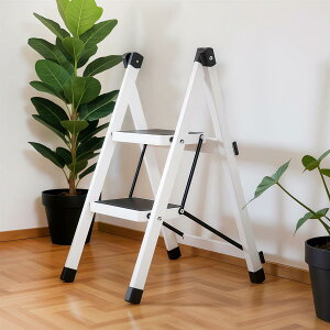 脚立 踏み台 2段 折りたたみ踏み台 脚立折り畳み 耐荷重100kg 手すり付き すり止め付き 軽量 持ち運びやすい 折りたたみ式 省スペース 洗車 電球交換 掃除(ホワイト)