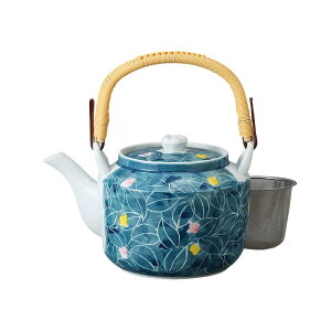 エールネット(Ale-net) 急須 土瓶 19×14×12cm 1000cc 木ノ葉 6号 土瓶 (ステンレス茶こし付き付) 磁器 美濃焼 日本製 おしゃれ