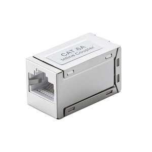 エレコム RJ45 中継コネクタ Cat6A LANケーブル 延長 アダプタ STP仕様 シルバー LD-RJ45S6ASV