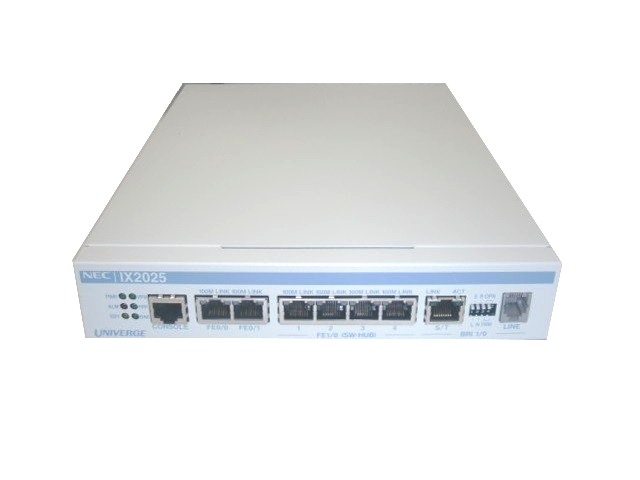 NEC IPv6対応アクセスルータ 10 100BASE-TX x UNIVERGE 全品最安値に挑戦 6ポート 爆買いセール IX2025 中古 BRIポートを1ポート持つ拠点用ルータ