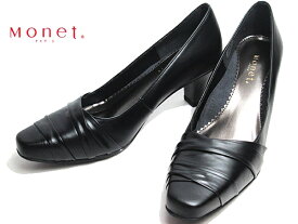 【P5倍!6/1限定】モネ Monet デザインパンプス ブラック レディース 靴