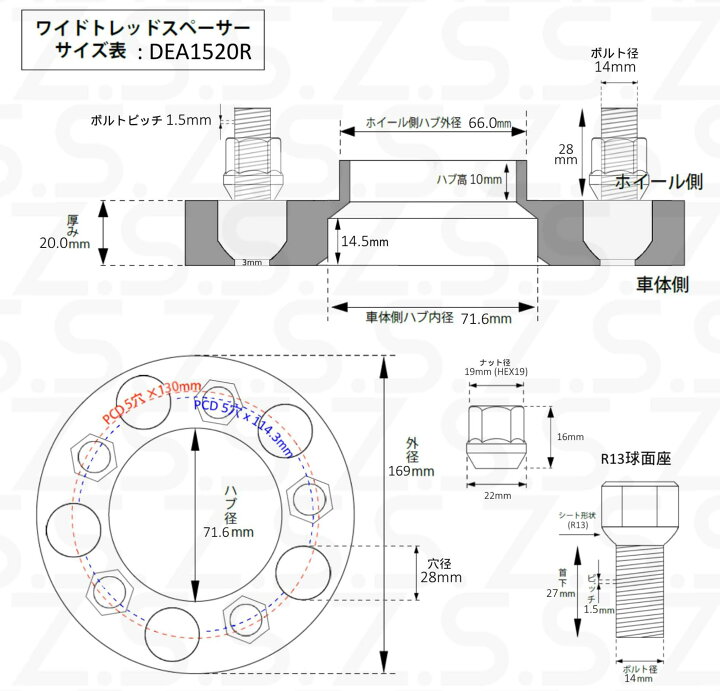楽天市場】【エントリーで最大100％ポイントバック】Z.S.S. AP PCD変換  