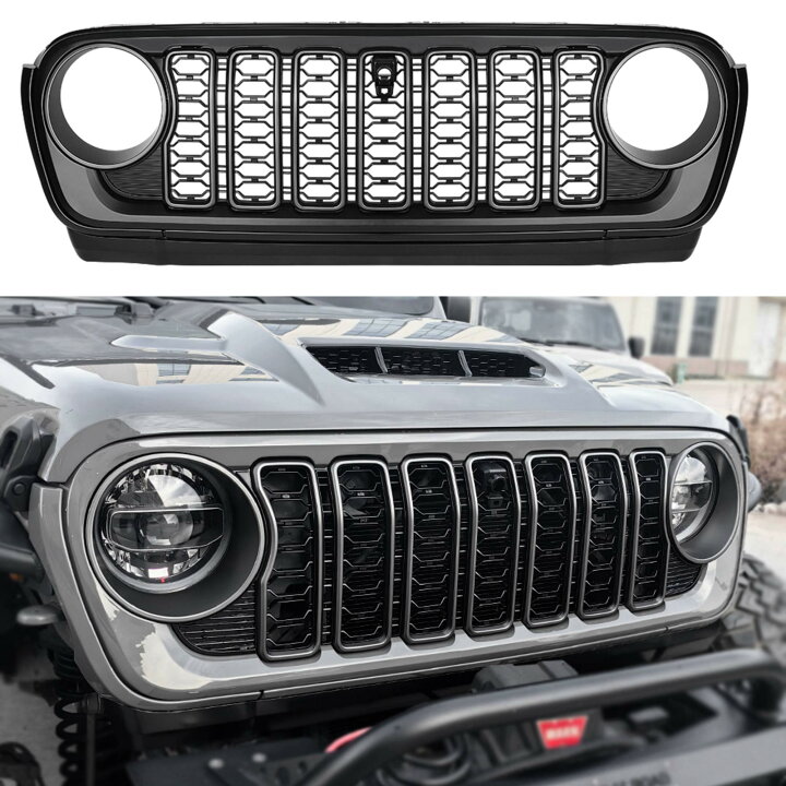 楽天市場】ラングラー JL フロントグリル RGB LED ライト付き Grille 