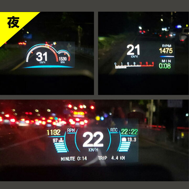 楽天市場 フロントガラス 車 メーター ヘッドアップディスプレイ Hud Obd2 タコメーター スピードメーター Obd Gps ドレスアップ わくわくファイネスト わくわくファイネスト