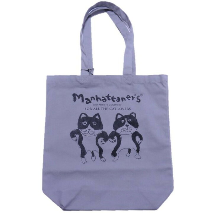 楽天市場 Manhattaner S マンハッタナーズペイントトート トートバッグ タキシード猫に栄えあれ 最強の双子猫 はちわれ白黒3匹猫 ニャーンズコレクション