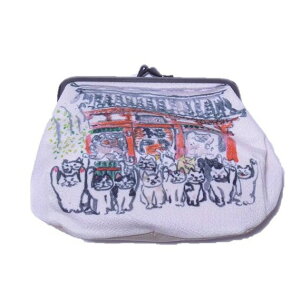 Manhattaner's マンハッタナーズ ちりめん雑貨 がま口型ポーチ「猫門」