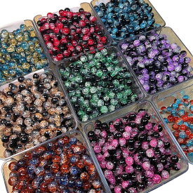 ガラスビーズ 10mm 100個入り ラウンドビーズ アクセサリー制作 手芸 ビーズパーツ ブレスレット ネックレス ダークカラー