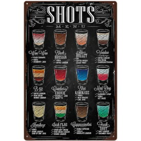 ブリキ看板 ビール 20×30cm カクテル メニュー レトロ 壁飾り インテリア アメリカン ヴィンテージ プレート