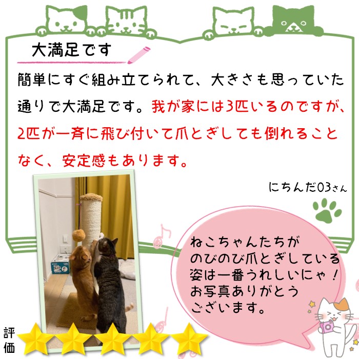  PET PINA 猫 爪とぎポール 極太 ロング 本体 おもちゃ 11点セット 麻巻き 据え置き 直径 14cm 高さ 80cm 幅 41cm 