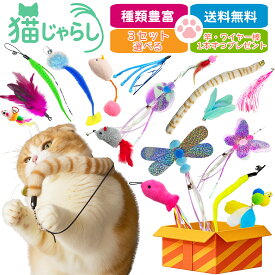 【選べる 猫じゃらし セット】PET PINA 猫 おもちゃ ワイヤー 釣竿 タイプ 猫玩具 猫オモチャ 猫グッズ 羽 虫 ボール しっぽ ねずみ ひも イモムシ 鳥 鈴 ストレス解消 運動不足解消 コンパクト