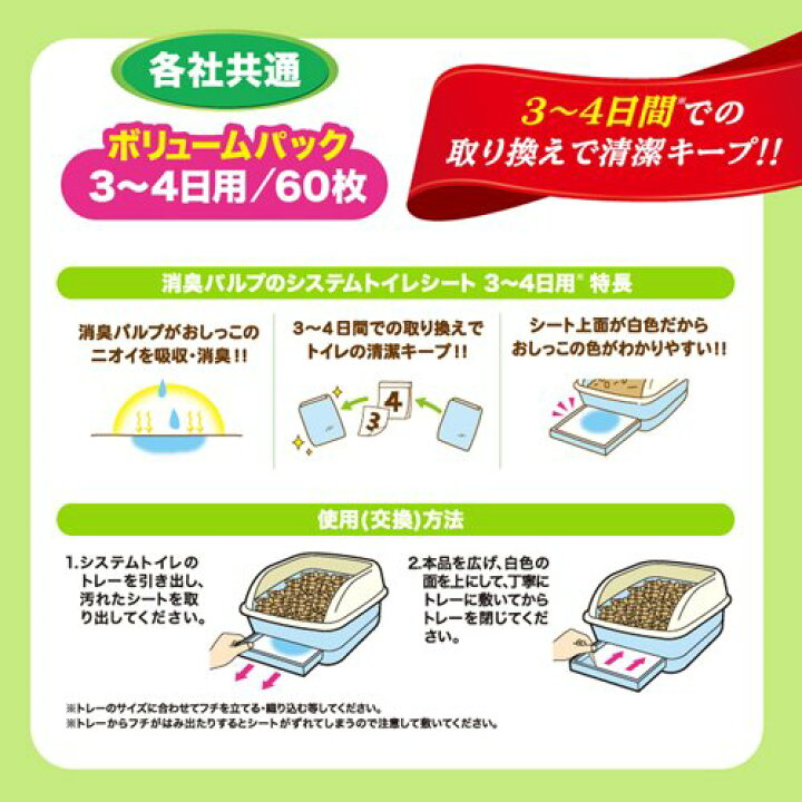 楽天市場】消臭パルプのシステムトイレシート 3〜4日用(60枚入*4袋セット)【スーパーキャット】 : 楽天24 ペット館 楽天市場】消臭パルプのシステムトイレシート 3〜4日用(60枚入*4袋セット)【スーパーキャット】 : 楽天24 ペット館