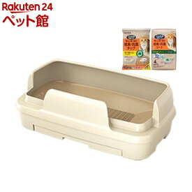 ニャンとも清潔トイレ 猫用 トイレ本体セット のびのびリラックス ライトベージュ(1セット)【ニャンとも清潔トイレ】