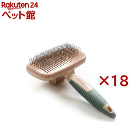 ペット美容室 掃除機能付きクッションスリッカーブラシ(18セット)