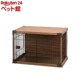アイリスオーヤマ 犬 サークル インテリアウッディサークル ダークブラウン(1個)