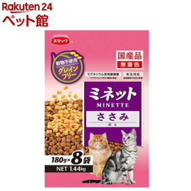 ミネット グレインフリー ささみ添え 猫用(1.44kg(180g×8袋))【ミネット】