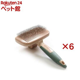 ペット美容室 掃除機能付きクッションスリッカーブラシ(6セット)