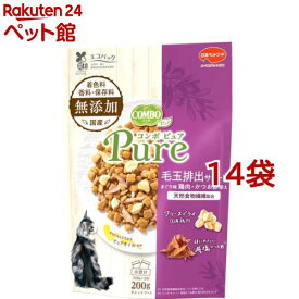 コンボ ピュア キャット 毛玉排出サポート まぐろ味 鶏肉・かつお節添え(200g*14袋セット)【コンボ(COMBO)】