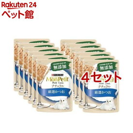 モンプチ プチリュクス パウチ ナチュラル 成猫 厳選かつお(12袋入×4セット(1袋30g))【モンプチ】