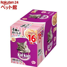 カルカン パウチ 4種のおいしさ まぐろ・かつお・さけ・えび風味(70g*16袋入)【カルカン(kal kan)】