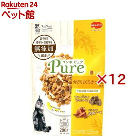 コンボ ピュア キャット まぐろ味 角切りまぐろ・かつお節添え(200g×12セット)【コンボ ピュア】