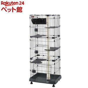 アイリスオーヤマ 猫ケージ 3段 スリム キャットランドケージ ダークグレー PCLC-703(1個)【アイリスオーヤマ】