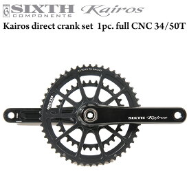 2ピース ダブル クランク SIXTH ComponentsKairos 2pc Double Crank 50/34T Black/Black 170mm (シックスコンポーネンツ カイロス 2ピース ダブル クランク セット ブラック/ブラック)コンパクトクランク SRAM GXP 規格 CNC 軽量 パーツ ストリート ロード バイク