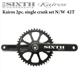 2ピース クランク SIXTHcomponentsKairos Single Crank Set 42T(シックスコンポーネンツ カイロス2ピース ナローワイド シングル クランク セット 42T) ホローテック ツーピース SRAM GXP 規格 CNC 軽量 パーツ ストリート ロード バイク