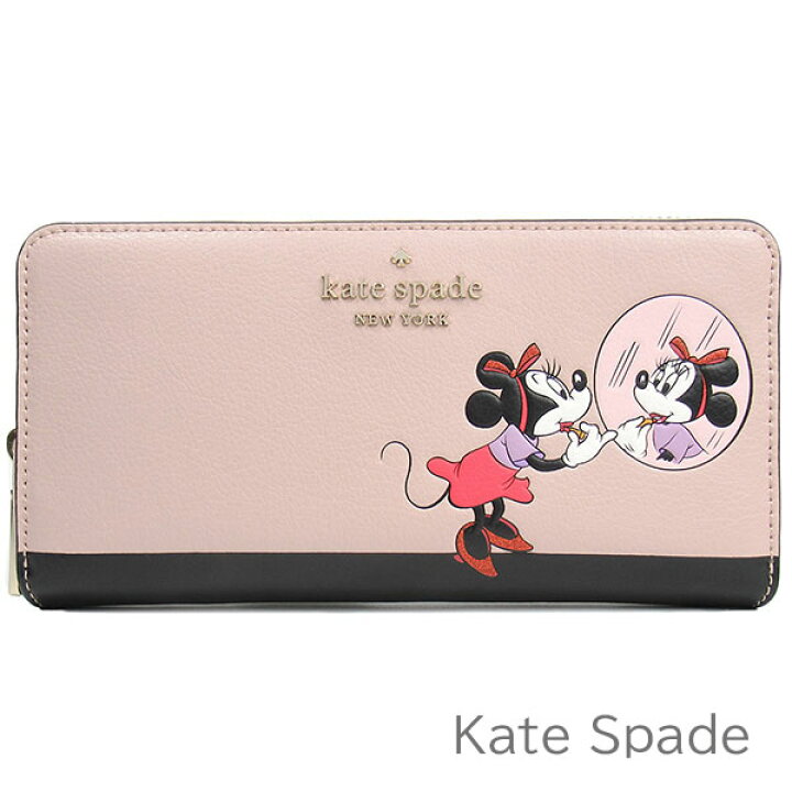 楽天市場 ケイトスペード Kate Spade 財布 レディース 長財布 ディズニー ミニーマウス Disney コラボ商品 レザー ラウンドファスナー 送料無料 ブランド ケイトスペード正規品販売店 直営アウトレット店より直輸入 あす楽 ニューヨークコレクション