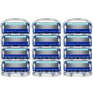 ジレット替刃 5枚刃 フュージョン 互換 替刃 カミソリ 替え刃 男性 髭剃り 12個パック