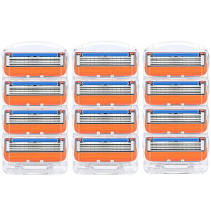 ジレット替刃 5枚刃 フュージョン 互換 替刃 カミソリ 替え刃 男性 髭剃り 12個パック