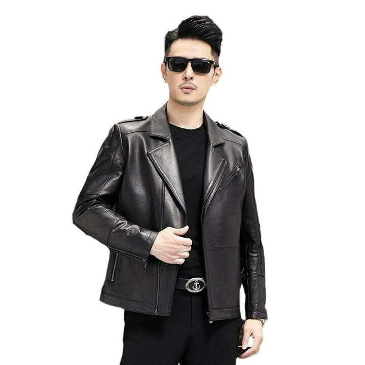 楽天市場】[JINLUN] 革ジャン メンズ 本革 レザージャケット ダブル 