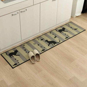 �C�P�q�R ���� �L�b�`�� �}�b�g kitchen mat �����` F�j���R���� �u���b�N ��60×240cm ���킢�� �L �l�R �˂� �R�ۖh�L���� ���Y ��B�Y ����~�� �J�W���A�� ��1081960015805