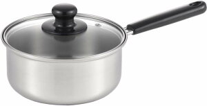 ヨシカワ クック・ルック ベーシック 片手鍋 18cm 2.2L IH・ガス火両用 ガラス蓋 ステンレス 燕三条 日本製 SJ3771