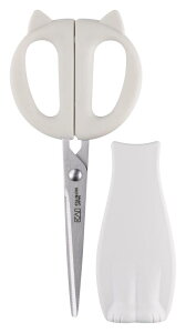 貝印 KAI ねこ の キッチン ハサミ Nyammy ウォーム グレー マグネット 収納 ケース 付 日本製 DH2739