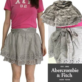 【送料無料】【セール】 アバクロ 【200種類の品揃え】 Abercrombie&Fitch アバクロンビー＆フィッチ レディース リボン ミニ スカート ライト グレー レース アメカジ ブランド ファッション インポート カジュアル ヴィンテージ スタイル 正規 商品