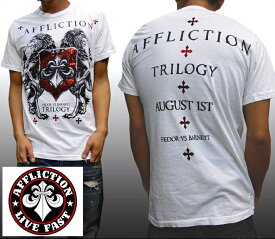 【送料無料】【セール】 アフリクション メンズ Tシャツ ホワイト 半袖 シャツ Affliction サファリ レオン オーシャンズ 雑誌 掲載 LAセレブ 多数着用 プレミアム ブランド ハリウッド セレブ カジュアル セレカジ ファッション Ed Hardy エドハーディー ロック スタイル