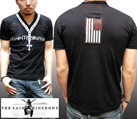 セインツシンフォニー THE SAINTS SINPHONY メンズ Vネック Tシャツ メンズ WASHINGTON セイントシンフォニー 半袖 シャツ セインツ シンフォニー LAセレブ セレカジ カジュアル ファッション ロック スタイル Ed Hardy エドハーディー 好きに