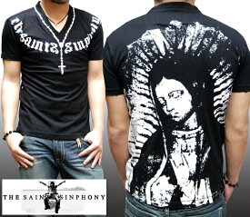 セインツシンフォニー THE SAINTS SINPHONY メンズ Vネック Tシャツ メンズ MARY JANE セイントシンフォニー 半袖 シャツ セインツ シンフォニー LAセレブ セレカジ カジュアル ファッション ロック スタイル Ed Hardy エドハーディー 好きに