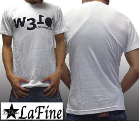 【セール】 ラファイン メンズ Tシャツ ホワイト W310 Los Angeles LaFine 半袖 トップス シャツ 海外 セレブ 多数着用 インポート LAカジュアル ブランド アメカジ セレカジ ストリート スタイル LAセレブ ハリウッド セレブ ファッション