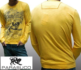 【送料無料】 【セール】 カナダ発 プレミアム ブランド パラスコ メンズ 長袖 Tシャツ イエロー PARASUCO トップス シャツ インポート カジュアル ブランド LAセレブ セレブ デニム ファッション LAカジュアル セレカジ アメカジ アメリカンカジュアル ストリート スタイル