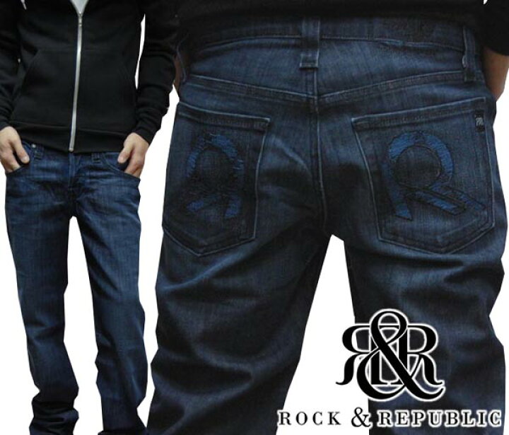 楽天市場】ロック&リパブリック メンズ ストレート デニム インディゴ  