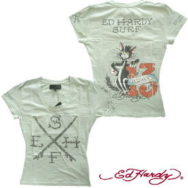 【セール】【送料無料】 エドハーディー レディース 半袖 Tシャツ 【200種類の品揃え】 Ed Hardy 13 CAT ライト グリーン エド・ハーディー 正規品 セレブ サファリ ファッション 雑誌 掲載 ブランド LAセレブ セレカジ ストリート ロック サーフ スタイル