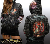 セール 送料無料 エドハーディー レディース パーカー 200種類の品揃え ファー付き ブラック Ed Hardy エ…