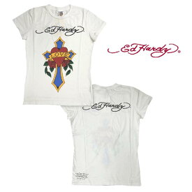 【セール】【送料無料】 エドハーディー レディース Tシャツ 【200種類の品揃え】 Ed Hardy Love Cross ホワイト エド・ハーディー 正規品 セレブ サファリ ファッション 雑誌 掲載 ブランド クリスチャン オードジェー LAセレブ セレカジ ストリート ロック スタイル