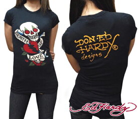 【セール】【送料無料】 エドハーディー レディース Tシャツ チュニック 【200種類の品揃え】 Ed Hardy DEATH OF LOVE ブラック エド・ハーディー 正規品 セレブ ファッション 雑誌 掲載 ブランド クリスチャン オードジェー LAセレブ ストリート ロック サーフ スタイル