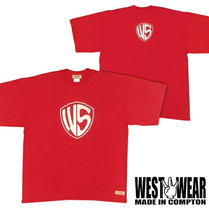 楽天市場】WEST WEAR メンズ 半袖 Tシャツ WS プリント 枠 ロゴ レッド 