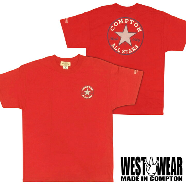楽天市場】WEST WEAR メンズ 半袖 Tシャツ COMPTON ALL STAR プリント 
