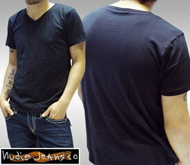 ヌーディージーンズ NUDIE JEANS メンズ Tシャツ Vネック ブラック 半袖 シャツ ジーンズ ブランド セレブ ファッション サファリ掲載 NUDIEJEANS ヌーディー イタリア パンツ インポート イタカジ カジュアル ウェア セレカジ スタイル 正規 商品